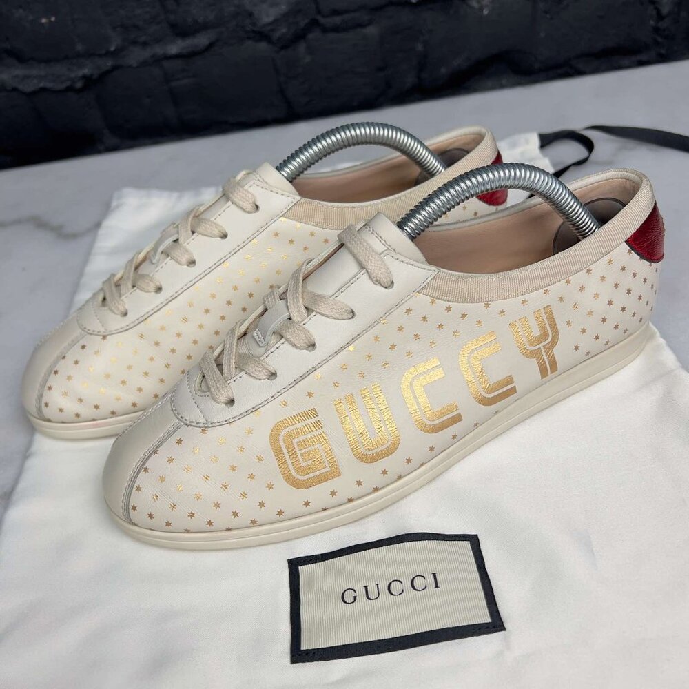 Gucci X Sega Falacer Sneakers Stars Bees Beige 6 US or 36 EUR